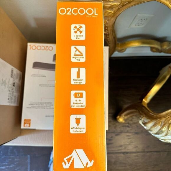 Cool By Design O2Cool  Battery-Operated Portable Fin Fan Gray 10" - Picture 2 of 4